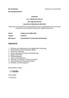 Einladung zur 3. öffentlichen Sitzung des Jugendparlaments 2023-2025