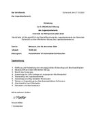Einladung zur 5. öffentlichen Sitzung des Jugendparlaments 2023-2025