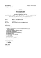 Einladung zur 6. öffentlichen Sitzung des Jugendparlaments 2023-2025