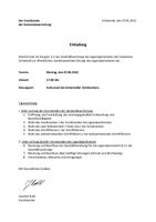 Einladung zur konstituierenden Sitzung 2021-2023
