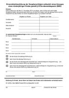 Vollmacht (Einverständniserklärung) der Sorgeberechtigten Anmeldung Kind