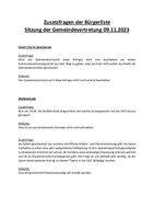 Zusatzanfragen der Bürgerliste