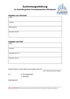 Zustimmungserklärung zur Ausstellung Personalausweis / Reisepass