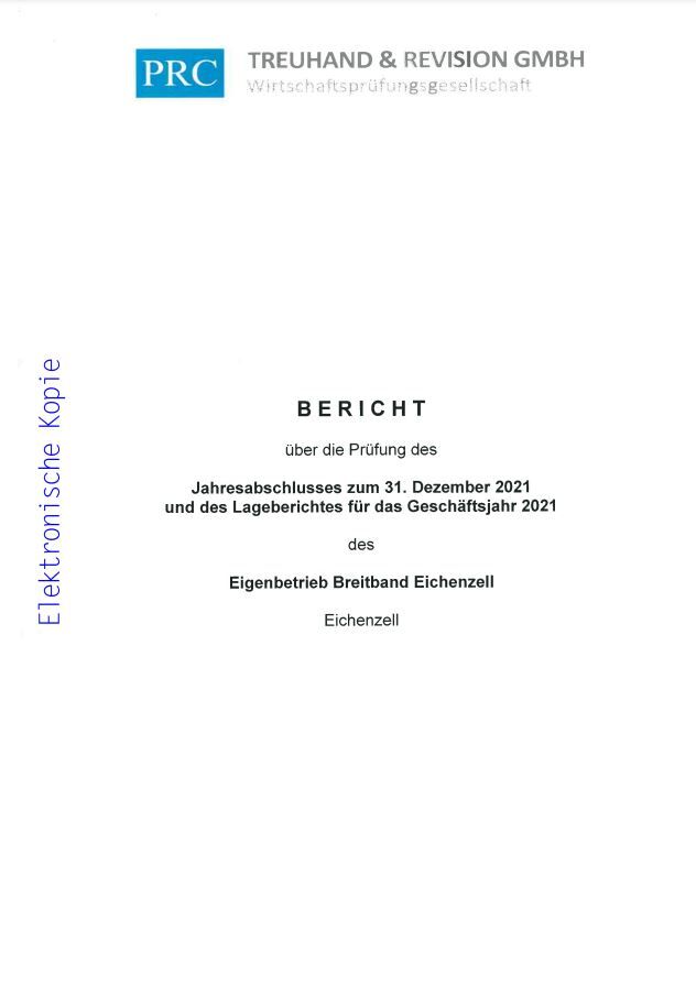 Eigenbetrieb TS Jahresabschluss 2021 
