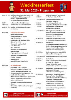 Programm Weckfresserfest Eichenzell 31.05.2026